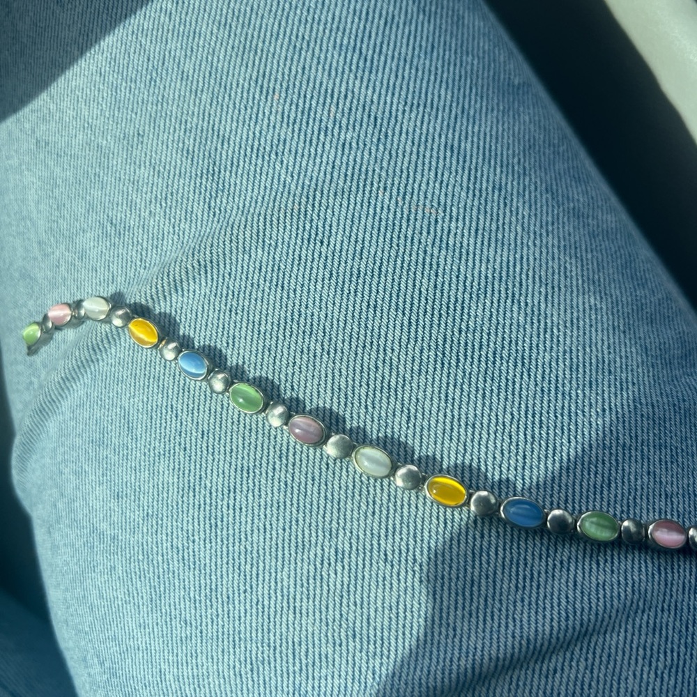 Premier Designs Silver Bracelet with Multicolor Stones